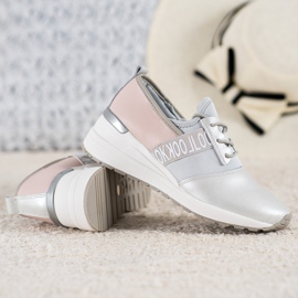 Zapatillas Look VINCEZA de piel gris 4