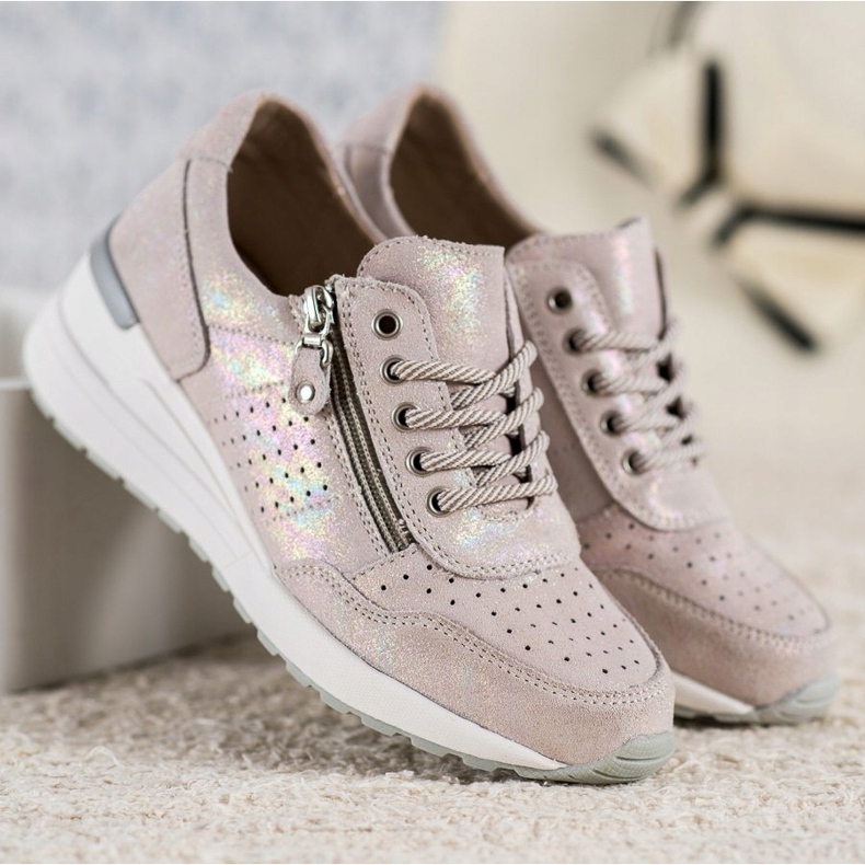 Deportivas de Piel con Cremallera VINCEZA marrón 2