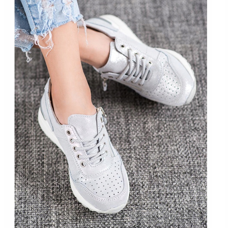 Deportivas de Piel con Cremallera VINCEZA gris 2