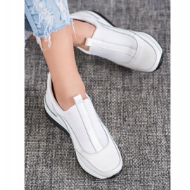 Zapatos sin cordones de piel VINCEZA blanco 5