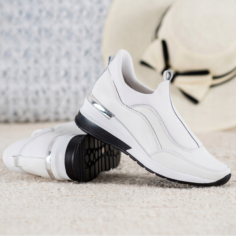 Zapatos sin cordones de piel VINCEZA blanco 1