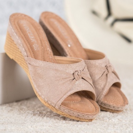 Pantuflas VINCEZA con purpurina elegantes amarillo 4