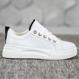 SHELOVET Zapatillas de moda en la plataforma blanco 3