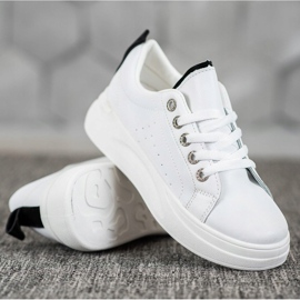 SHELOVET Zapatillas de moda en la plataforma blanco 4