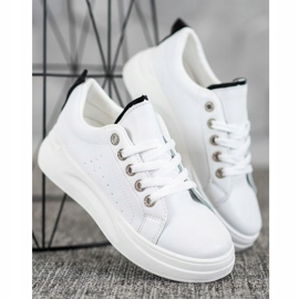 SHELOVET Zapatillas de moda en la plataforma blanco 5