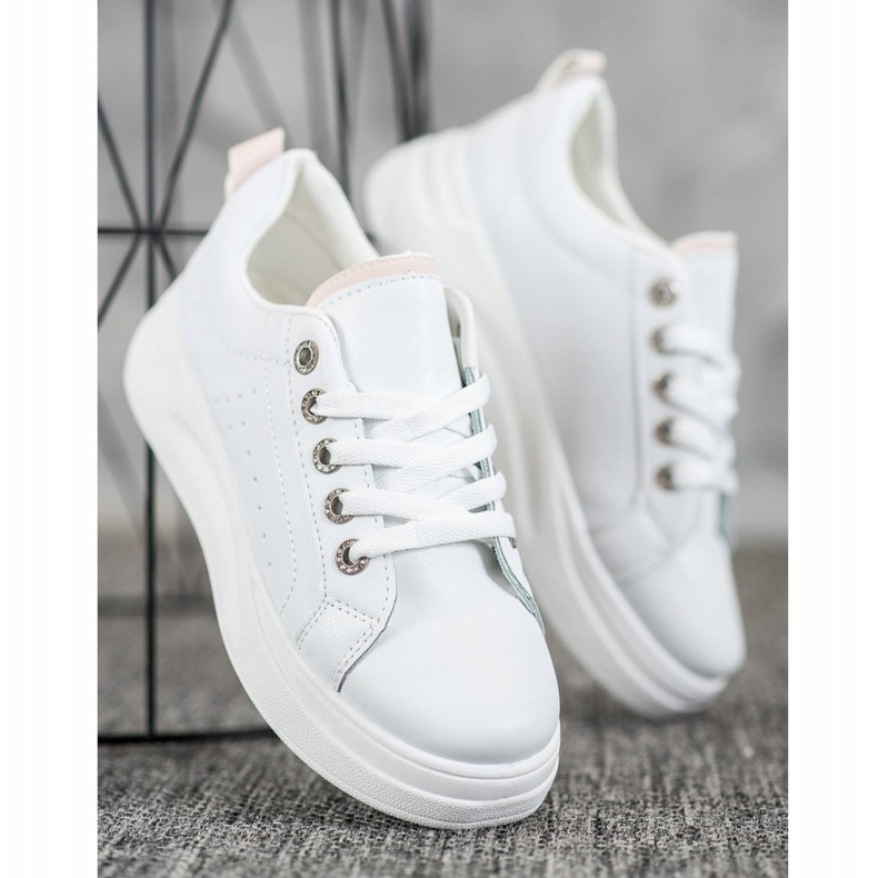 SHELOVET Zapatillas de moda en la plataforma blanco 2