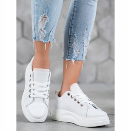 SHELOVET Zapatillas de moda en la plataforma blanco 4