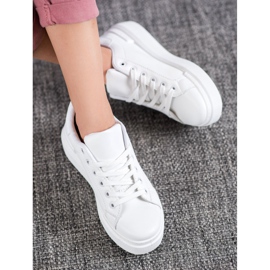Renda Zapatillas blancas en la plataforma blanco 5
