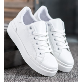 Renda Zapatillas blancas en la plataforma blanco 1