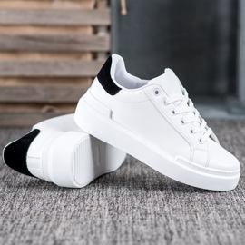 Renda Zapatillas blancas en la plataforma blanco 2