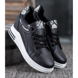 Lovery Zapatillas de deporte de cuña negro 4