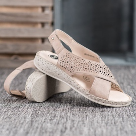 SHELOVET Cómodas sandalias de velcro marrón 2
