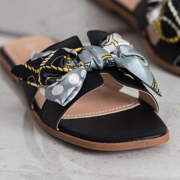 SHELOVET Pantuflas elegantes negro 2