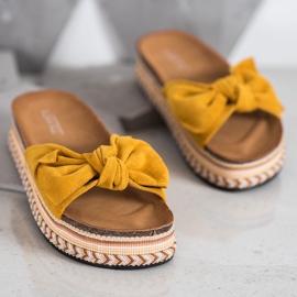 SHELOVET Zapatillas de moda en la plataforma amarillo 2