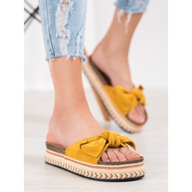 SHELOVET Zapatillas de moda en la plataforma amarillo 4