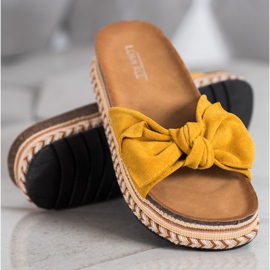 SHELOVET Zapatillas de moda en la plataforma amarillo 3
