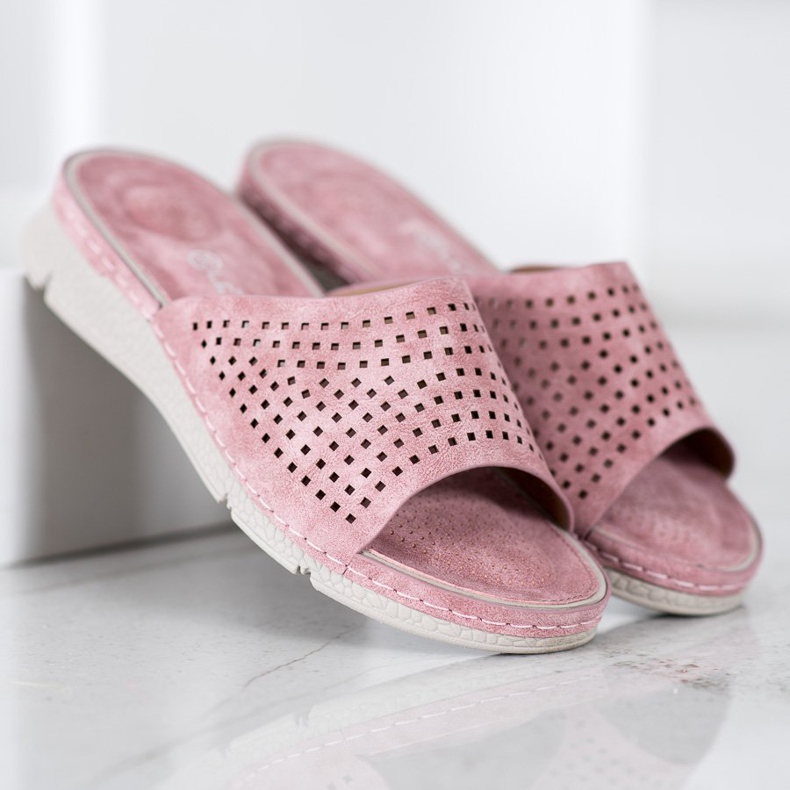 SHELOVET Pantuflas Caladas Ligeras rosa 2