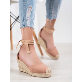 SHELOVET Alpargatas de cuña rosado 5