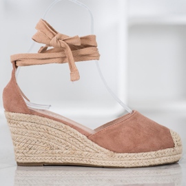 SHELOVET Alpargatas de cuña rosado 2