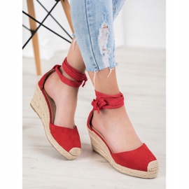 SHELOVET Alpargatas de cuña rojo 1
