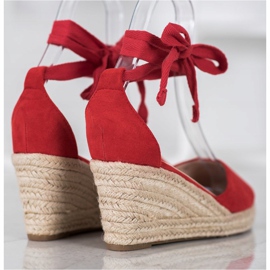 SHELOVET Alpargatas de cuña rojo 2