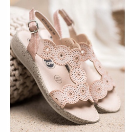 SHELOVET Sandalias elegantes en la plataforma beige 3