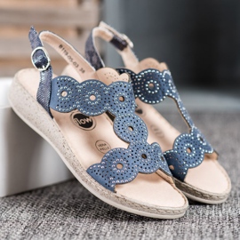 SHELOVET Sandalias elegantes en la plataforma azul 2