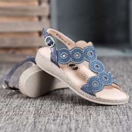SHELOVET Sandalias elegantes en la plataforma azul 3