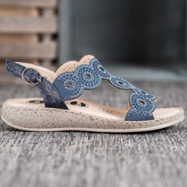 SHELOVET Sandalias elegantes en la plataforma azul 4