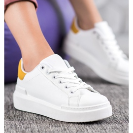 Renda Zapatillas blancas en la plataforma blanco 4