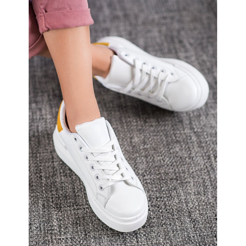 Renda Zapatillas blancas en la plataforma blanco 1