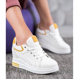 Lovery Zapatillas de deporte de cuña blanco 4