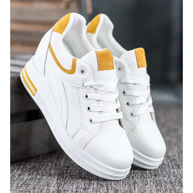 Lovery Zapatillas de deporte de cuña blanco 2