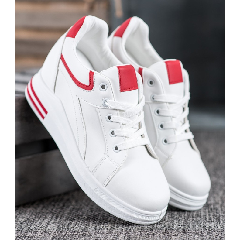 Lovery Zapatillas de deporte de cuña blanco 2