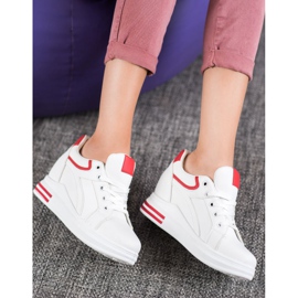 Lovery Zapatillas de deporte de cuña blanco 4