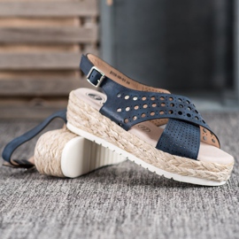 SHELOVET Sandalias alpargatas azul 3