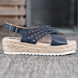 SHELOVET Sandalias alpargatas azul 4