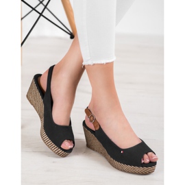 SHELOVET Sandalias de cuña clásicas negro 1