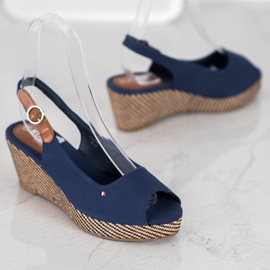 SHELOVET Sandalias de cuña clásicas azul 1