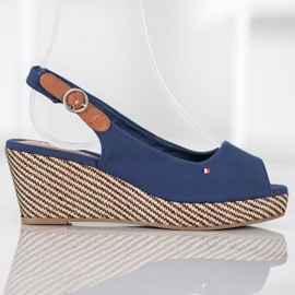 SHELOVET Sandalias de cuña clásicas azul 4