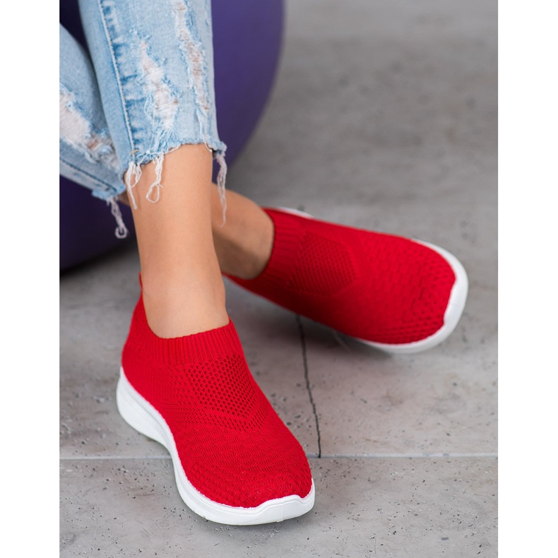 SHELOVET Zapatillas sin cordones rojo 2