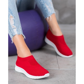 SHELOVET Zapatillas sin cordones rojo 4