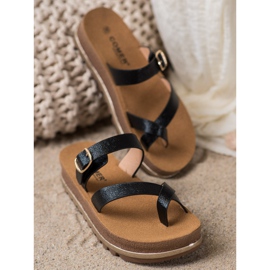 Comer Zapatillas en la plataforma de moda negro 4