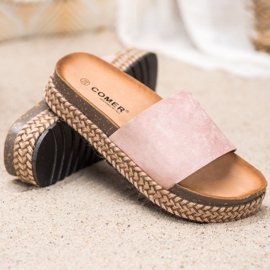 Comer Zapatillas casuales en la plataforma rosa 1