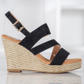 Small Swan Sandalias negras en cuña negro 2