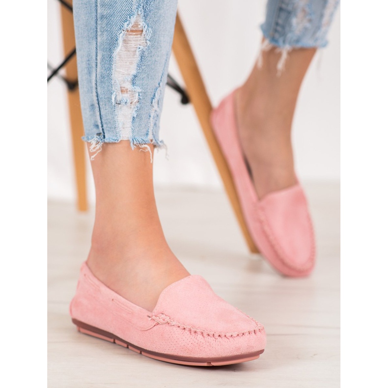 Clowse Mocasines de ante rosa 1