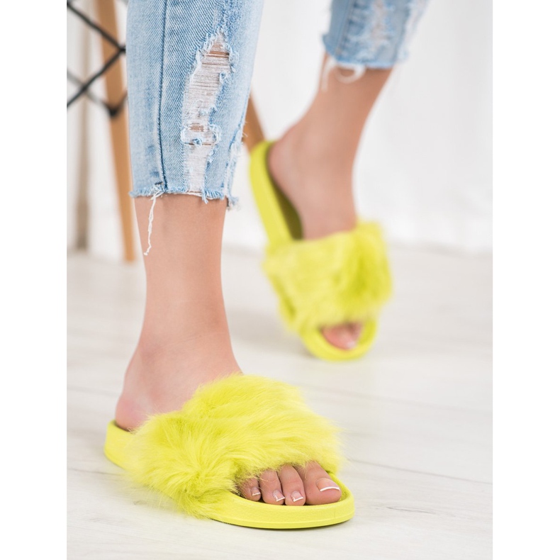 SHELOVET Zapatillas de Goma con Piel multicolor verde 2