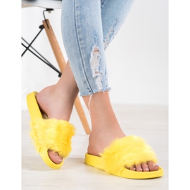 SHELOVET Zapatillas de Goma con Piel amarillo 5