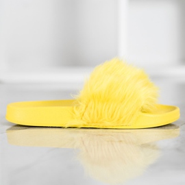 SHELOVET Zapatillas de Goma con Piel amarillo 4