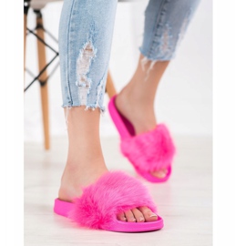SHELOVET Zapatillas de Goma con Piel rosado 1